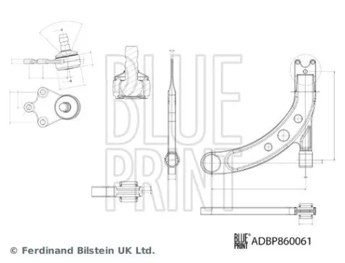 BLUE PRINT BLUE PRINT ADBP860061 Blue Print Front Left Control Trailing Arm For Kia Rio 