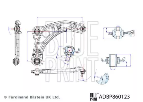 BLUE PRINT BLUE PRINT ADBP860123 Blue Print Front Right Lower Control Trailing Arm For Nissan Micra 