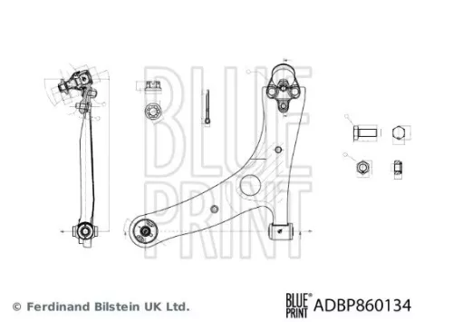 Blue Print Front Left Control Trailing Arm For Toyota Rav 4