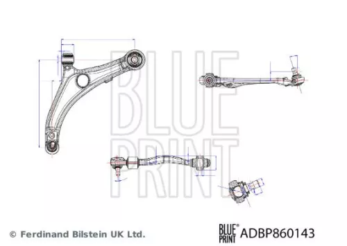 BLUE PRINT BLUE PRINT ADBP860143 Blue Print Front Left Control Trailing Arm For Hyundai I40 