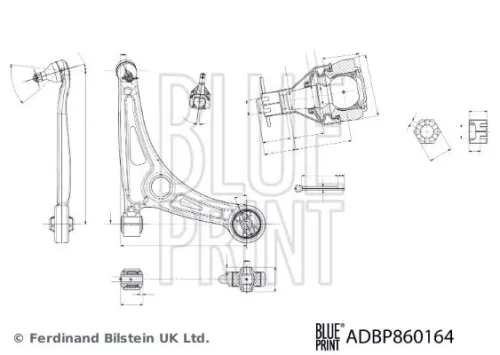 Blue Print Front Right Lower Control Trailing Arm For Hyundai Kia Ioniq Ioniq 6 