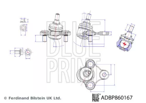 BLUE PRINT BLUE PRINT ADBP860167 Blue Print Front Right Ball Joint For Hyundai Kia Cerato Elantra I30 Kona 