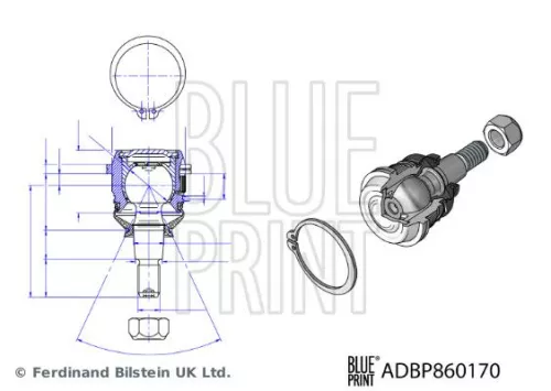 Blue Print Front Left Or Right Lower Ball Joint For Hyundai Bayon Creta I20 I