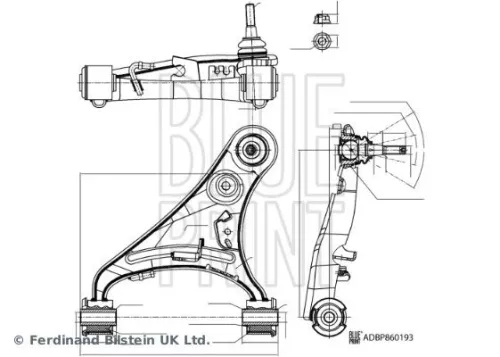 Blue Print Front Right Upper Control Trailing Arm For Land Rover Discovery