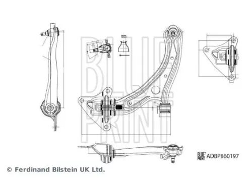 Blue Print Front Left Control Trailing Arm For Honda City Insight Jazz