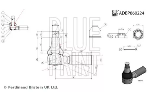 Blue Print Front Left Or Right Ball Joint