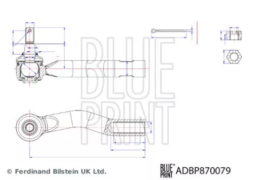 BLUE PRINT BLUE PRINT ADBP870079 Blue Print Front Right Outer Tie Rod End For Lexus Toyota C-hr Corolla Corolla Cross P 