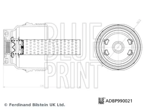 BLUE PRINT BLUE PRINT ADBP990021 Cap, oil filter housing 