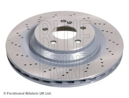2x BLUE Print Rear Perforated/vented Brake Discs For Mercedes-benz Sl