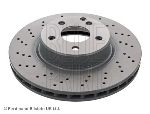 2x BLUE Print Front Perforated/vented Brake Discs For Mercedes-benz Sl