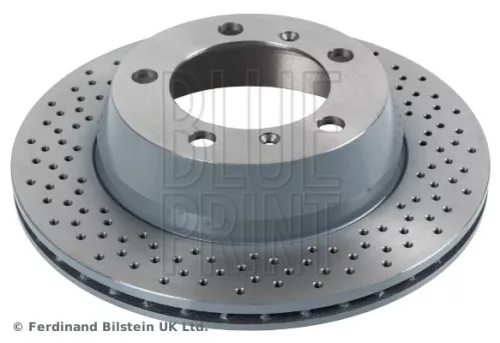2x BLUE Print Rear Perforated/vented Brake Discs For Porsche Boxster Cayman