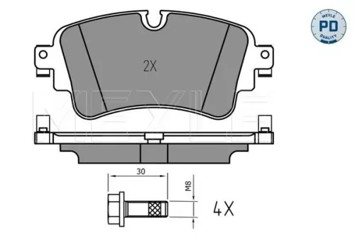 MEYLE MEYLE 025 223 0817/PD Meyle Pd Rear Brake Pads Set For Audi Vw A4 A4 Allroad A5 A6 A7 A8 Q5 Q7 Touareg 