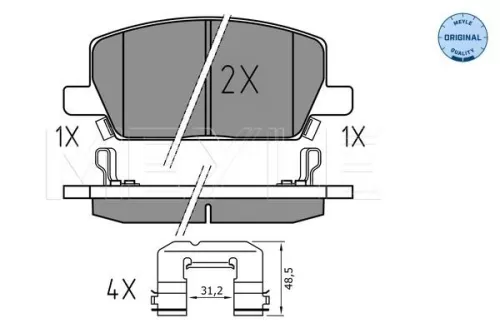 MEYLE MEYLE 025 223 1119 Meyle Front Brake Pads Set For Chevrolet Mg Opel Vauxhall Insignia Mg Hs Mokka / 
