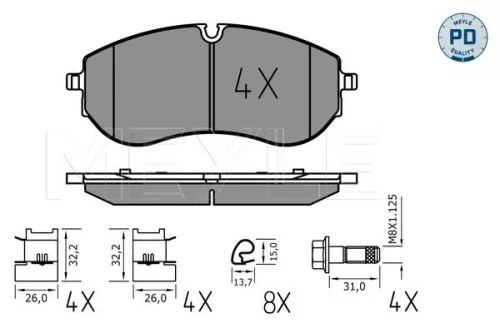 MEYLE MEYLE 025 224 9320/PD Meyle Pd Front Brake Pads Set For Man Vw Crafter Grand California Tge 