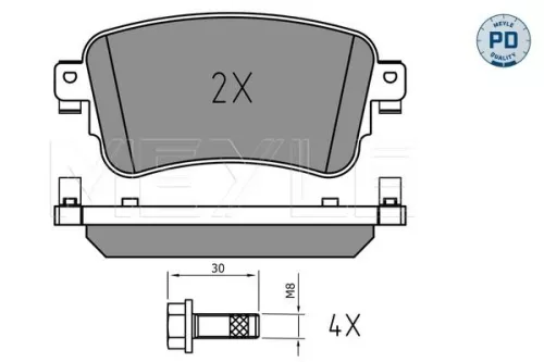 MEYLE MEYLE 025 225 8818/PD Meyle Pd Rear Brake Pads Set For Citroën Fiat Opel Peugeot Toyota Vauxhall Exper 