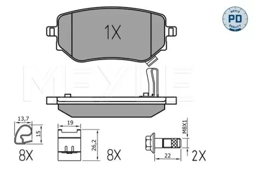 MEYLE MEYLE 025 228 6118/PD Meyle Pd Rear Brake Pads Set For Mercedes X-class 