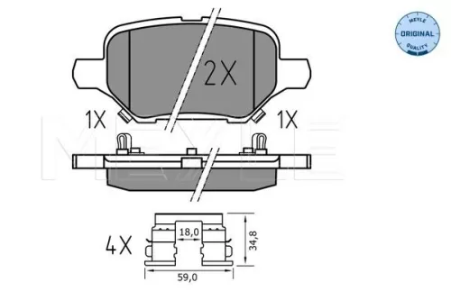 MEYLE MEYLE 025 229 3017 Meyle Rear Brake Pads Set For Chevrolet Opel Vauxhall Mokka / Mokka X Mokka X Tr 
