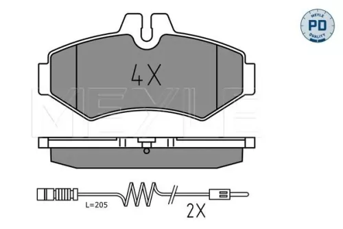 MEYLE MEYLE 025 230 2118/PD Meyle Pd Rear Brake Pads Set For Mercedes Vw G-class Lt 28-35 Lt 28-46 Sprinter  