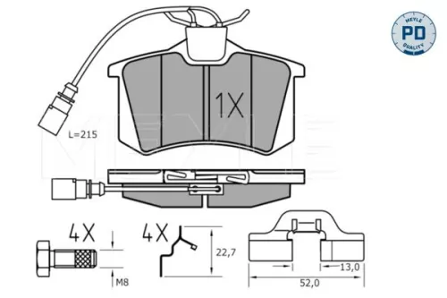 MEYLE MEYLE 025 235 5417/PD Meyle Pd Rear Brake Pads Set For Ford Seat Vw Alhambra Galaxy Sharan Transporter 