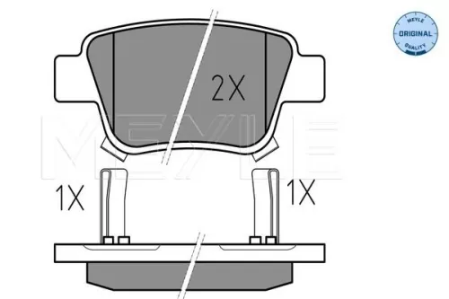MEYLE MEYLE 025 236 2016/W Meyle Rear Brake Pads Set For Toyota Avensis Corolla 
