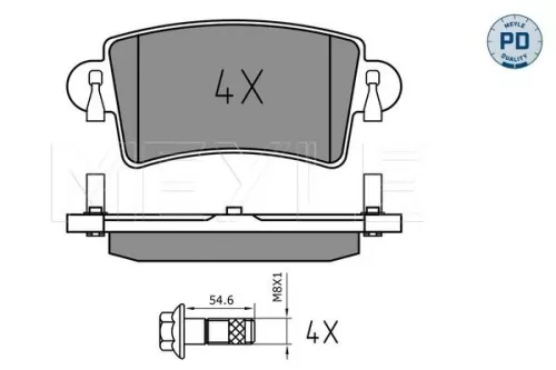 MEYLE MEYLE 025 236 6916/PD Meyle Pd Rear Brake Pads Set For Nissan Opel Renault Vauxhall Interstar Master M 