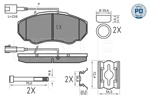 MEYLE MEYLE 025 239 1719/PD Meyle Pd Front Brake Pads Set For Citroën Fiat Peugeot Boxer Ducato Jumper 