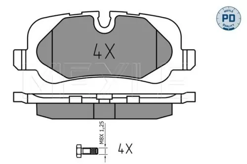 MEYLE MEYLE 025 241 9217/PD Meyle Pd Rear Brake Pads Set For Land Rover Discovery Range Rover Range Rover Sp 