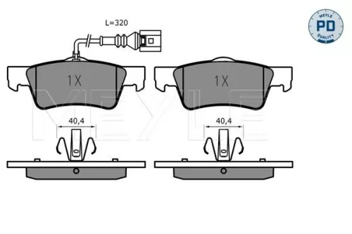 MEYLE MEYLE 025 243 6719/PD Meyle Pd Rear Brake Pads Set For Vw Multivan Transporter 