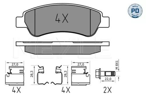 MEYLE MEYLE 025 244 6519/PD Meyle Pd Rear Brake Pads Set For Citroën Fiat Peugeot Boxer Ducato Jumper 