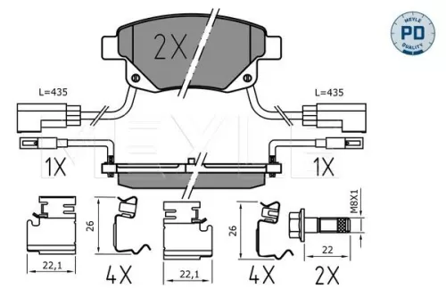 MEYLE MEYLE 025 244 8617/PD Meyle Pd Rear Brake Pads Set For Ford Transit Transit Tourneo 