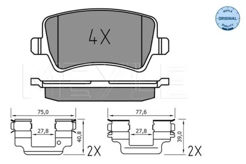 MEYLE MEYLE 025 244 9618 Meyle Rear Brake Pads Set For Land Rover Volvo Freelander 2 Range Rover Evoque S 