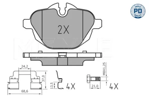 MEYLE MEYLE 025 245 6118/PD Meyle Pd Rear Brake Pads Set For Bmw 5 6 7 I8 X3 X4 X5 X6 Z4 
