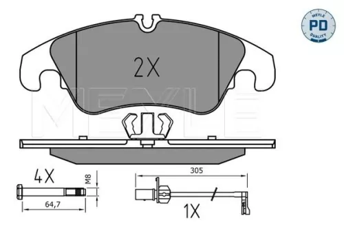 MEYLE MEYLE 025 247 4319/PD Meyle Pd Front Brake Pads Set For Audi A4 A4 Allroad A5 Q5 