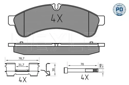 MEYLE MEYLE 025 292 3122/PD Meyle Pd Rear Brake Pads Set For Iveco Daily 