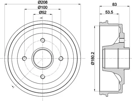 Mintex Rear Brake Drum For Renault 11 19 9 Clio Super 5 Twingo