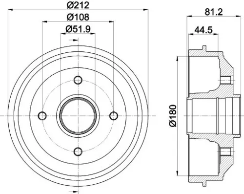 Mintex Rear Brake Drum For Citroën Peugeot 306 309 Ax Xsara Zx
