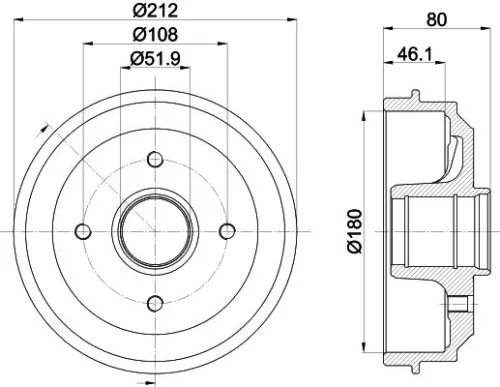 Mintex Rear Brake Drum For Citroën Mega Peugeot 106 206 206 Van 206+ Ax Club Sax