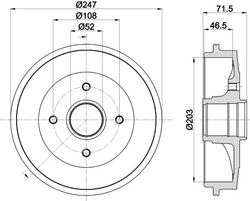 Mintex Rear Brake Drum For Citroën Peugeot 106 206 206 Van 206+ Saxo