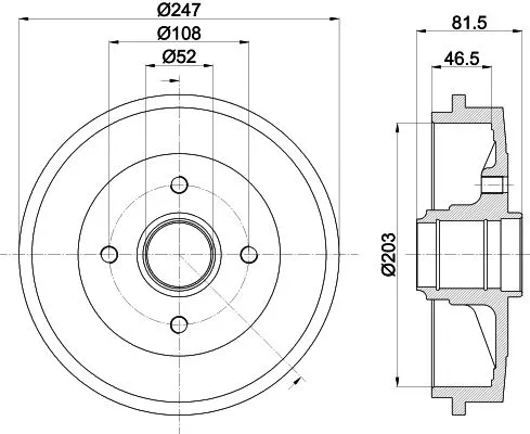 Mintex Rear Brake Drum For Citroën Peugeot 306 Xsara Zx