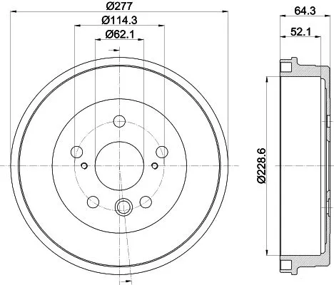 Mintex Rear Brake Drum For Toyota Isis Noah/voxy Rav 4