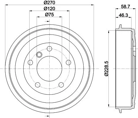 Mintex Rear Brake Drum For Bmw 3