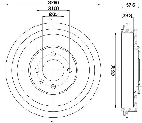 Mintex Rear Brake Drum For Seat Vw Caddy Inca