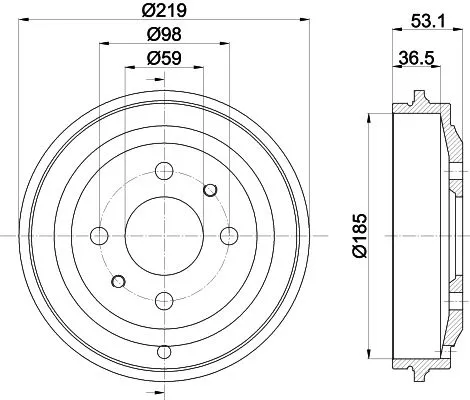 Mintex Rear Brake Drum For Fiat Cinquecento Cinquecento Van Palio Seicento / 600