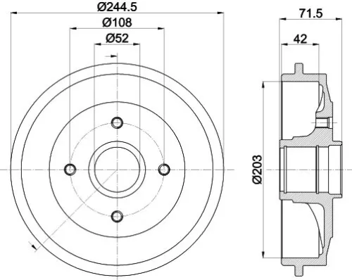 Mintex Rear Brake Drum For Citroën Peugeot 1007 206 206+ C2 C2 Enterprise C3