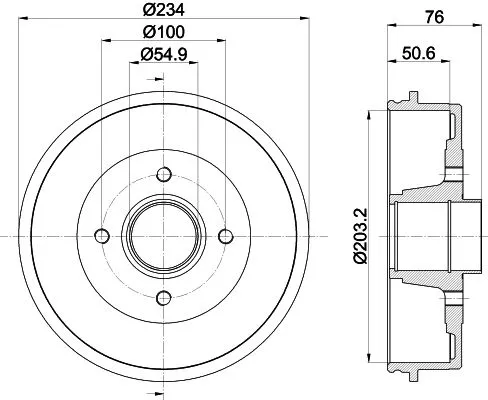 Mintex Rear Brake Drum For Nissan Renault Kangoo Kubistar