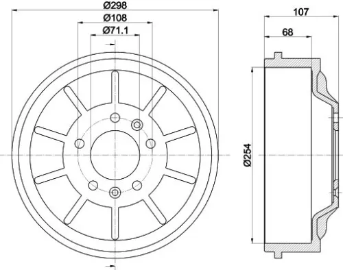 Mintex Rear Brake Drum For Citroën Fiat Peugeot Expert Expert Tepee Jumpy Scudo