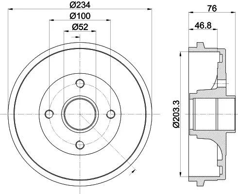 Mintex Rear Brake Drum For Renault Clio Twingo