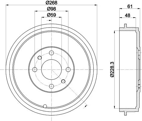 Mintex Rear Brake Drum For Citroën Peugeot Bipper Bipper Tepee Nemo