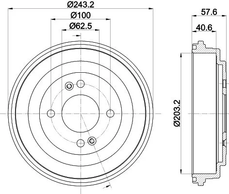 Mintex Rear Brake Drum For Dodge Hyundai Inokom Kia Kia (Dyk) Accent Attitude Gr