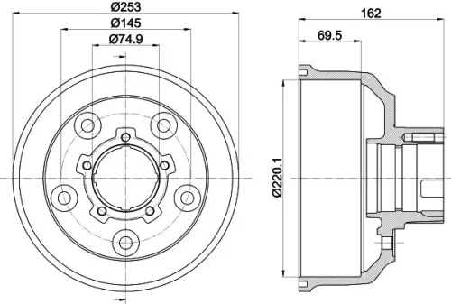 Mintex Rear Brake Drum For Kia Bongo K2500 K2700